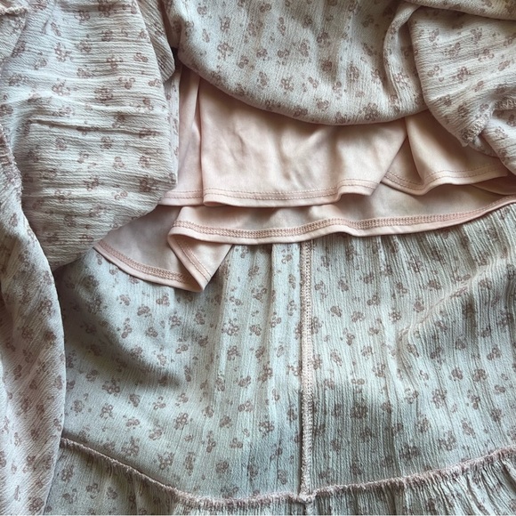 Altar’d State Floral Tiered Maxi Dress Halter Neck Pink Cottagecore Boho Western - Picture 12 of 14